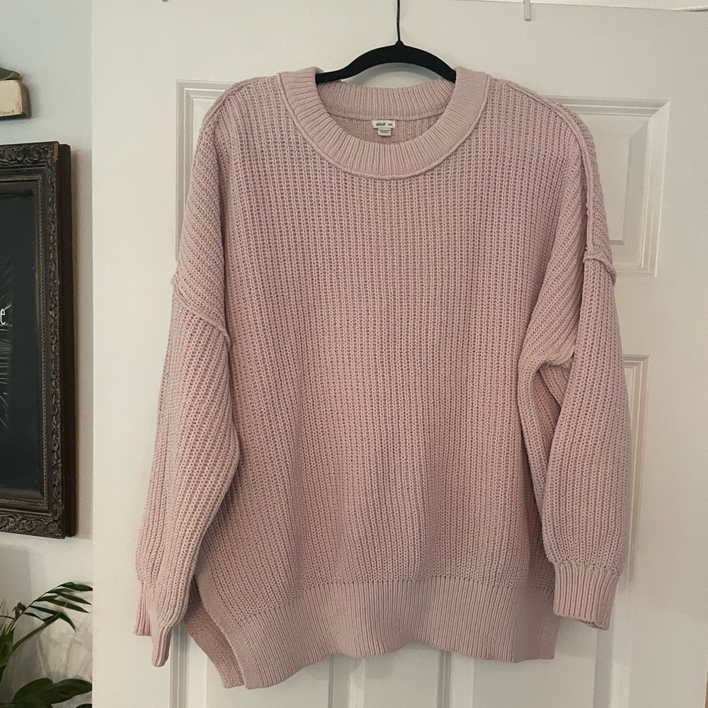 Aerie Soft Pink Crew Neck Sweater
